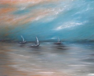 Aurora Manfredi - Vele a largo - Olio su tela 80x100 - 2007